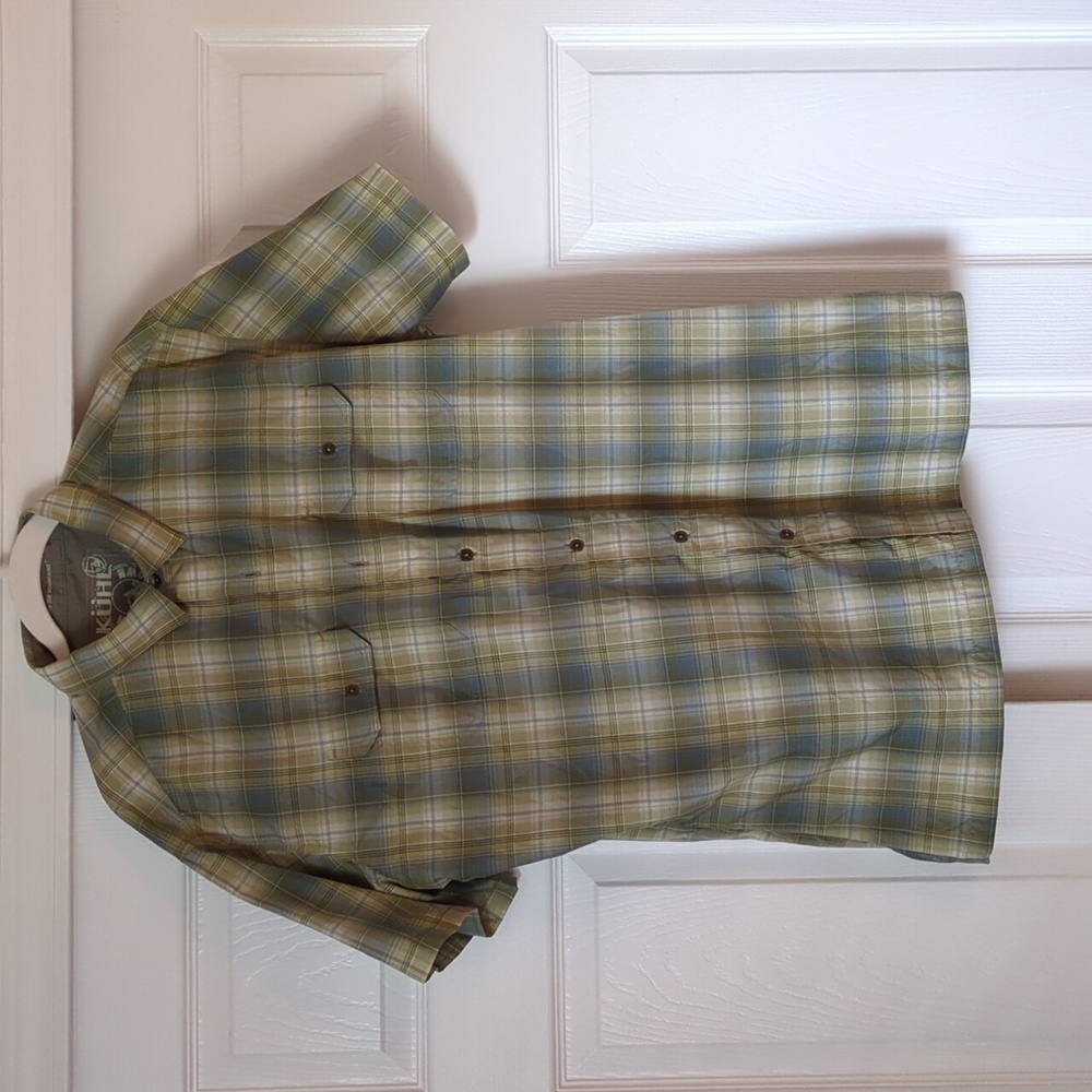 Plaid button-up shirt, blue/green - Kuhl